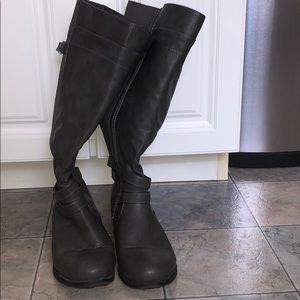 Gray Riding Boots